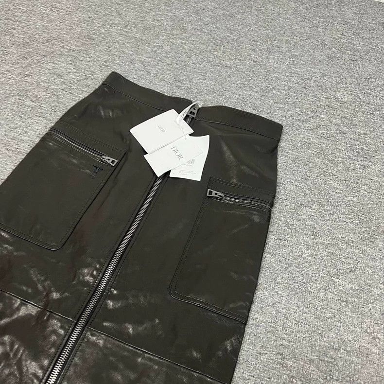 Dior black leather skirt with bee embroidery-dmc Size US 36 / EU 52 - 3 Thumbnail