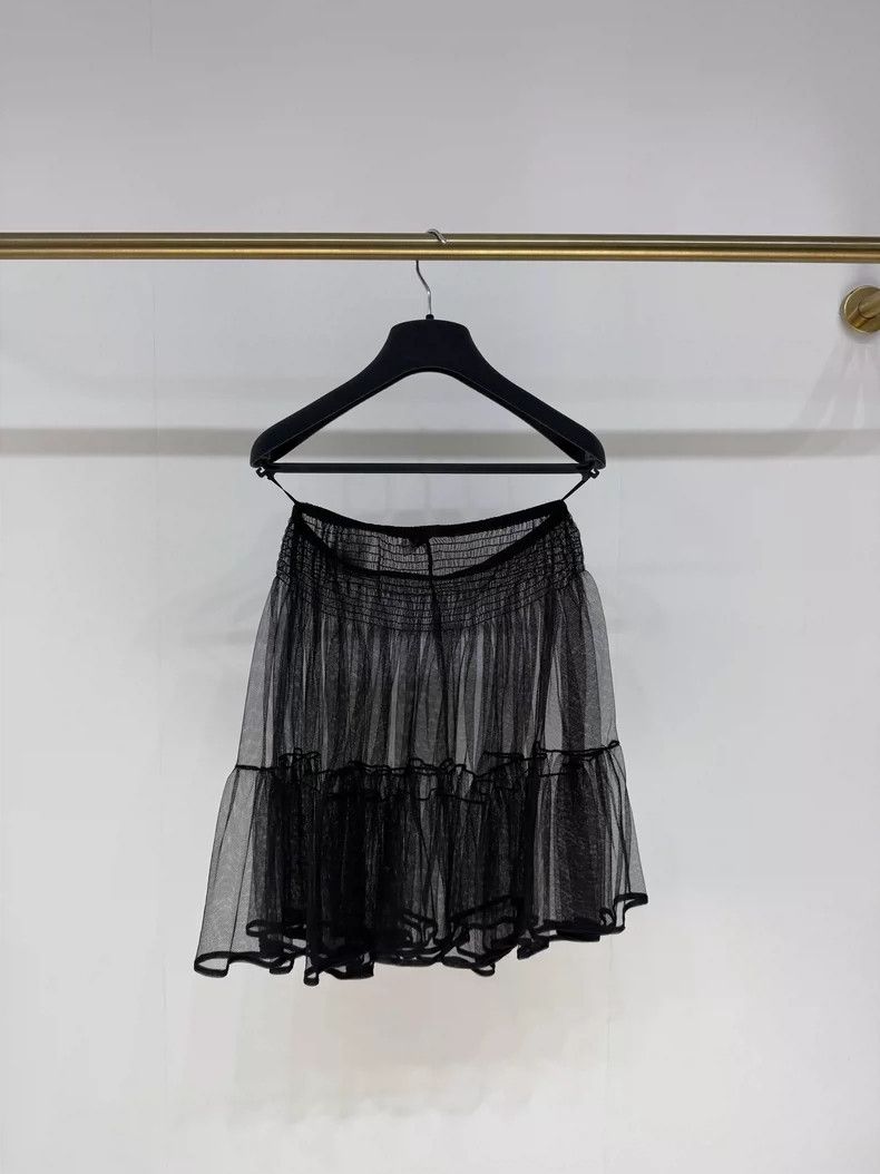 Dior sheer black short skirt by Dior-dmc Size US 38 / EU 54 - 2 Thumbnail