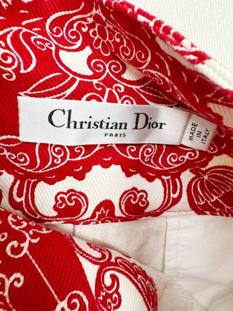 Dior Dior Red Embossed Shorts Size 38-dmc Size US 38 / EU 54 - 3 Thumbnail
