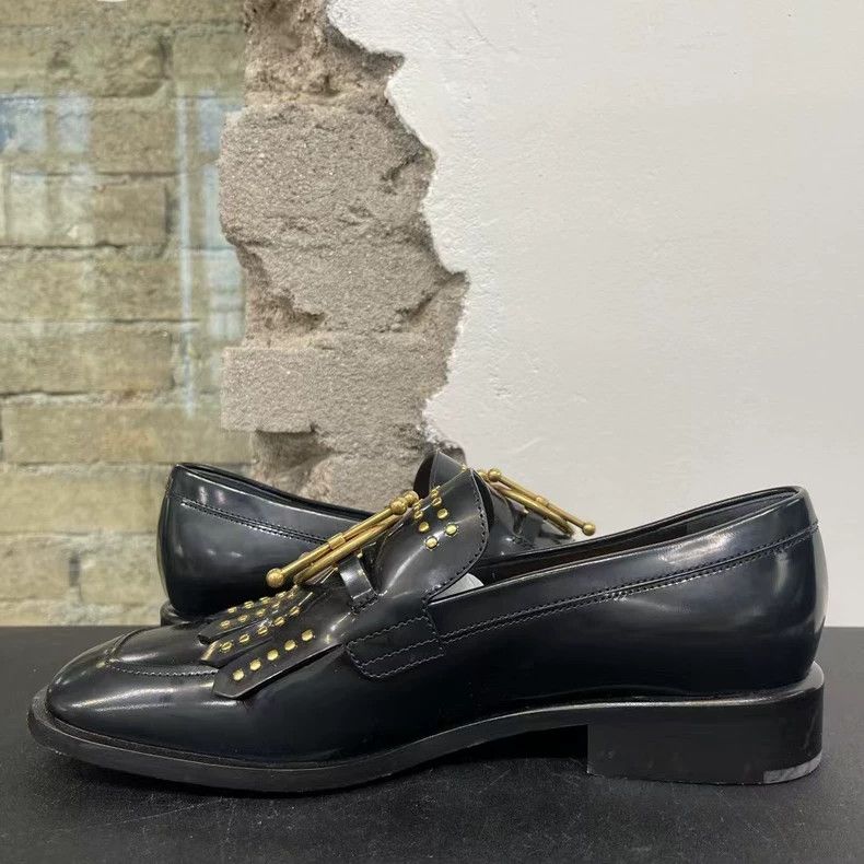 Dior dior black leather shoes with gold details-dmc Size US 6.5 / EU 39-40 - 5 Thumbnail