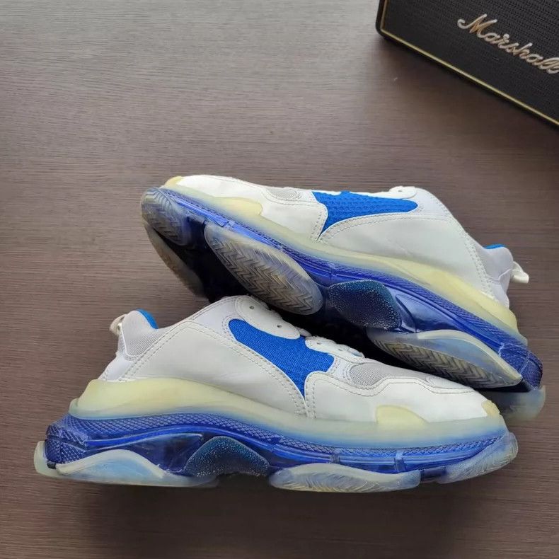 Balenciaga balenciaga triples white blue sneakers size 43-dmc Size US 10.5 / EU 43-44 - 5 Thumbnail