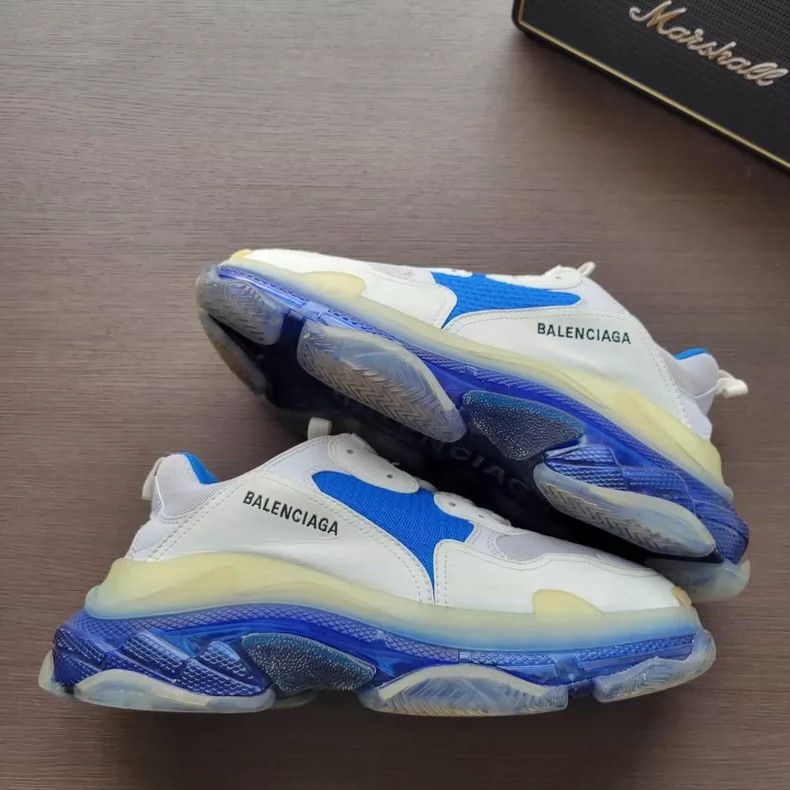 Balenciaga balenciaga triples white blue sneakers size 43-dmc Size US 10.5 / EU 43-44 - 4 Thumbnail