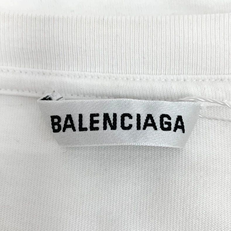 Balenciaga balenciaga white logo cotton short sleeve t-shirt-dmc Size US M / EU 48-50 / 2 - 5 Thumbnail