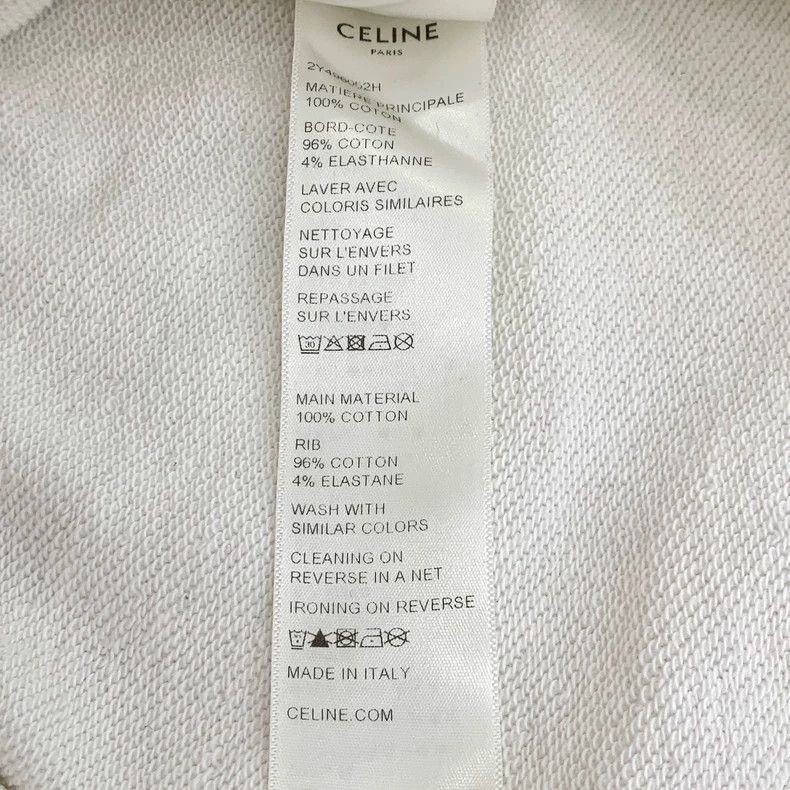 Celine celine white logo cotton hooded sweatshirt-dmc Size US L / EU 52-54 / 3 - 8 Thumbnail