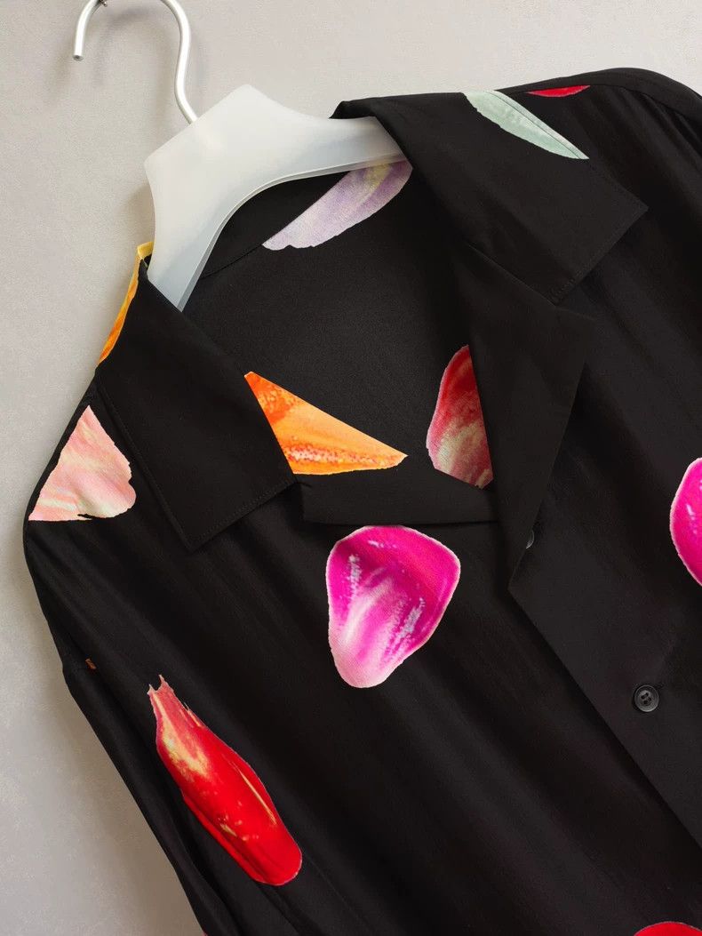 Yohji Yamamoto yohji yamamoto silk shirt with colorful petals-dmc Size US M / EU 48-50 / 2 - 4 Thumbnail