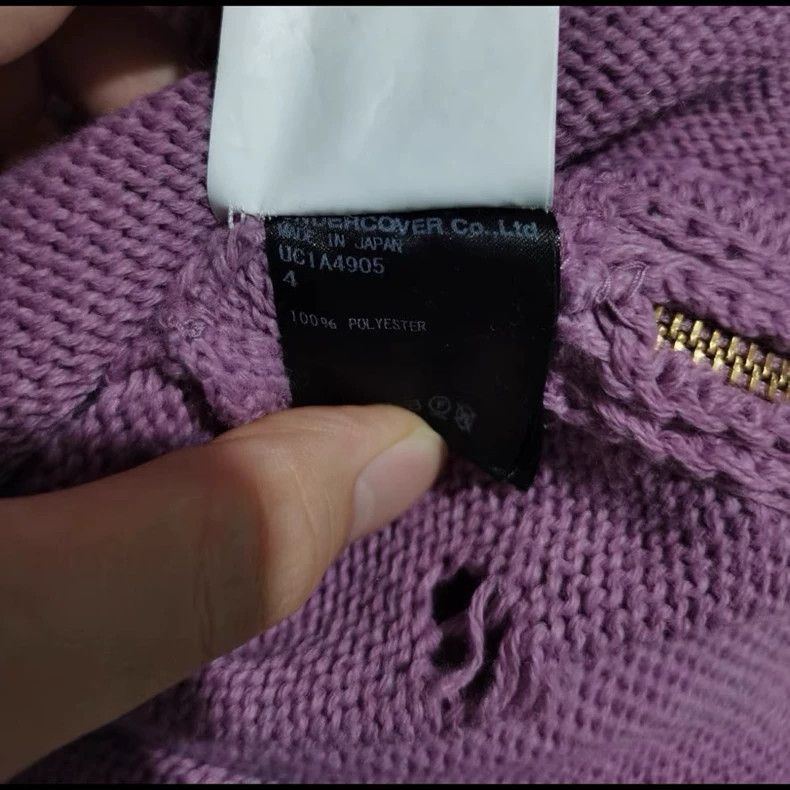 Undercover undercover purple distressed zip sweater-dmc Size US L / EU 52-54 / 3 - 5 Thumbnail