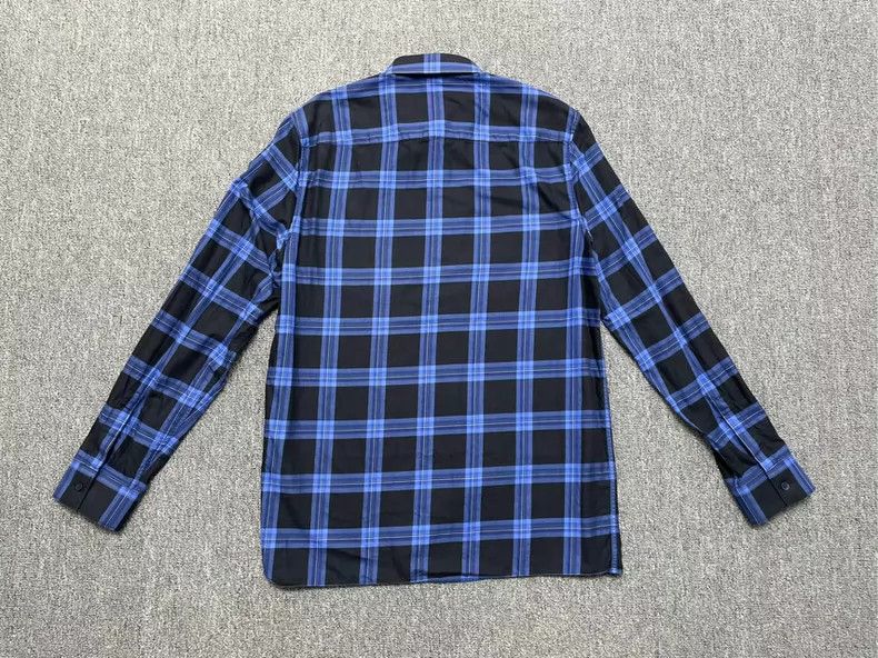 Givenchy Givenchy Blue Plaid Long Sleeve Shirt-dmc Size US M / EU 48-50 / 2 - 2 Thumbnail