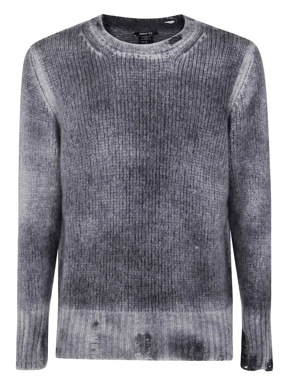 Avant Toi HAND PAINTED ROUND NECK PULLOVER IN CASHMERE SILK WITH DESTROYED EDGES Size US M / EU 48-50 / 2 - 4 Thumbnail