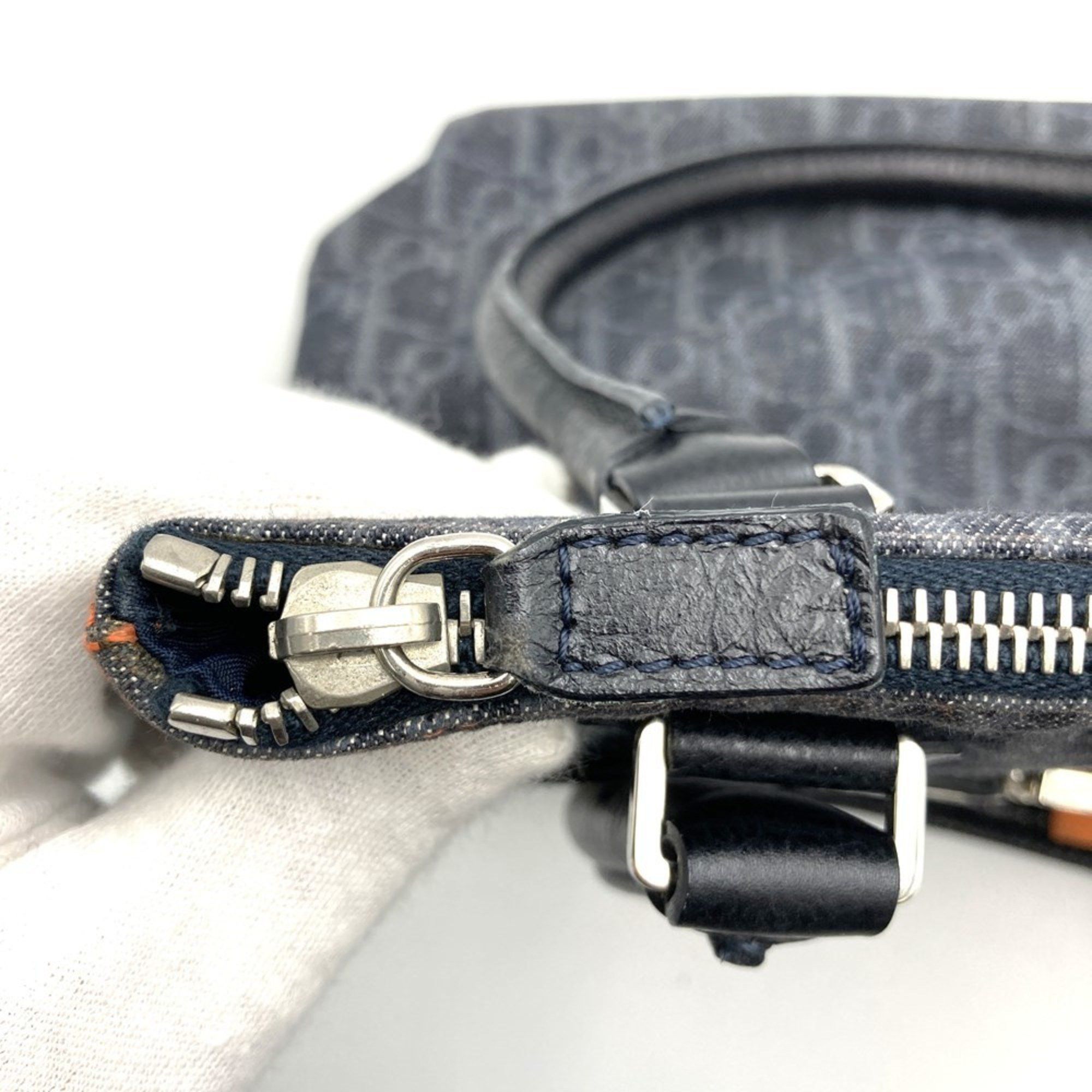 Dior Christian Dior Dior Flight Line Tote Bag Trotter Navy Orange Denim Leather Women's Size ONE SIZE - 14 Thumbnail