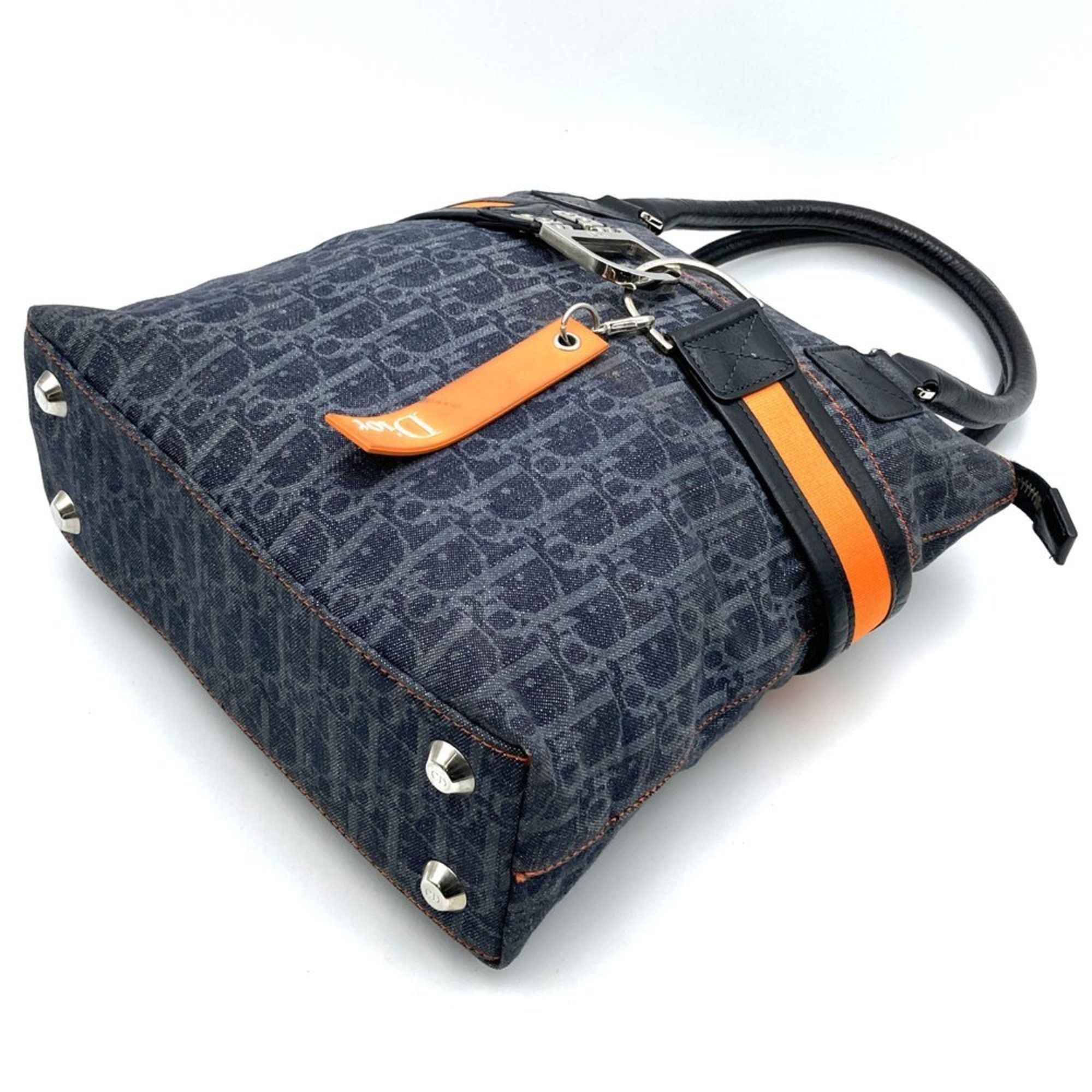 Dior Christian Dior Dior Flight Line Tote Bag Trotter Navy Orange Denim Leather Women's Size ONE SIZE - 4 Thumbnail