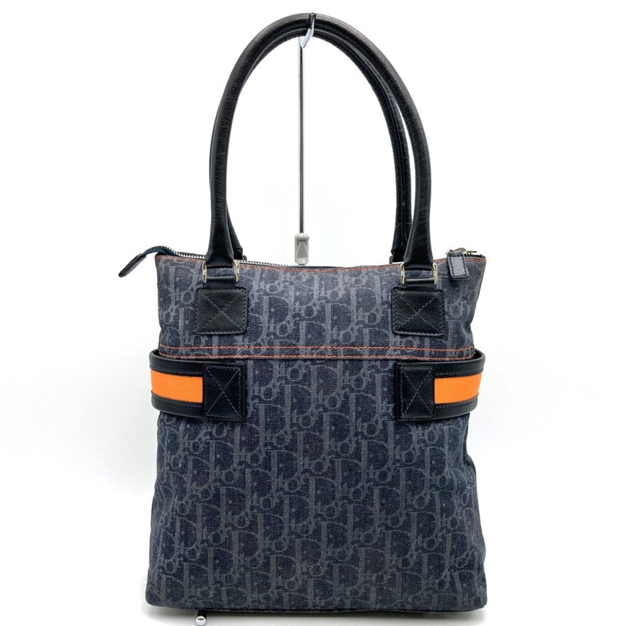 Dior Christian Dior Dior Flight Line Tote Bag Trotter Navy Orange Denim Leather Women's Size ONE SIZE - 7 Thumbnail