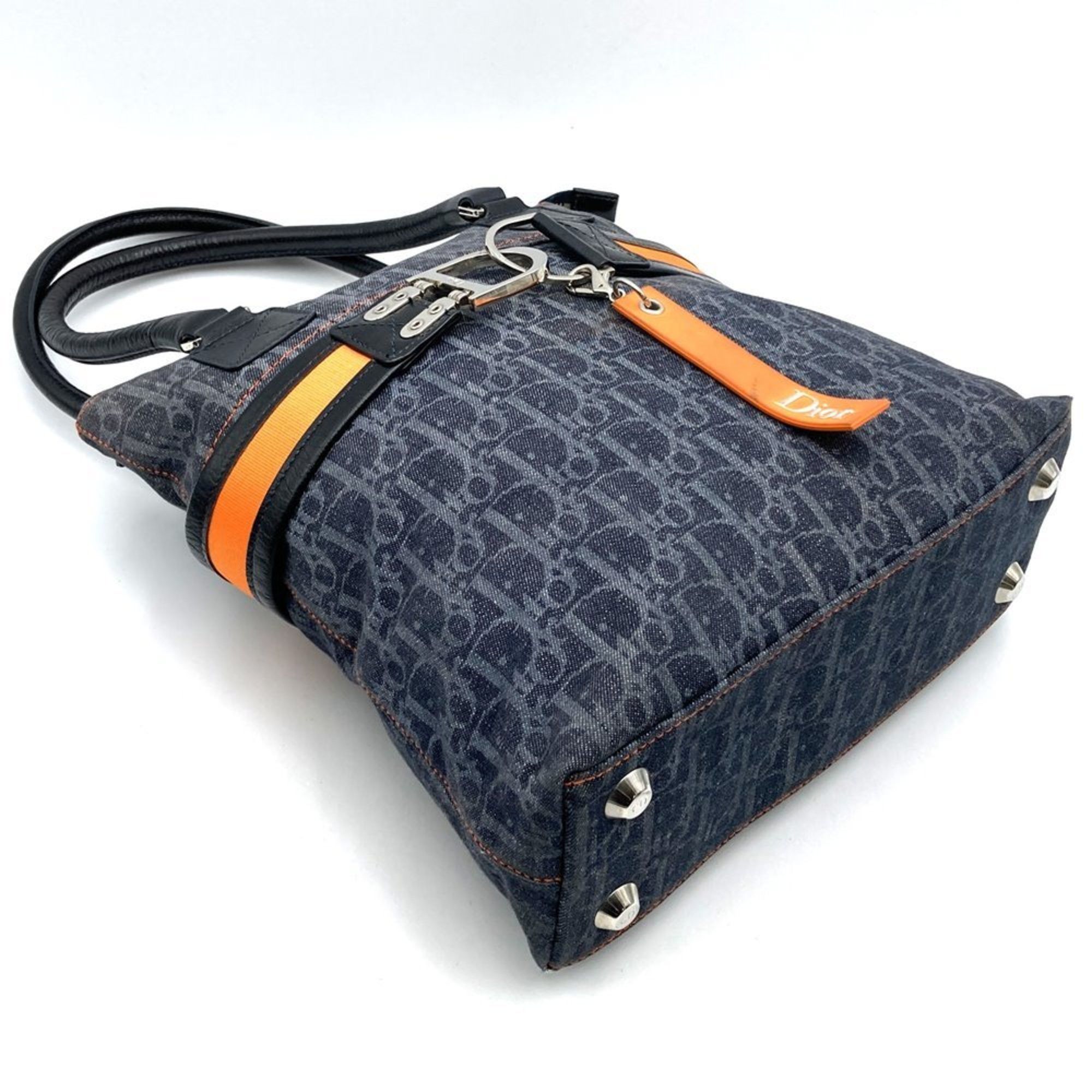 Dior Christian Dior Dior Flight Line Tote Bag Trotter Navy Orange Denim Leather Women's Size ONE SIZE - 5 Thumbnail