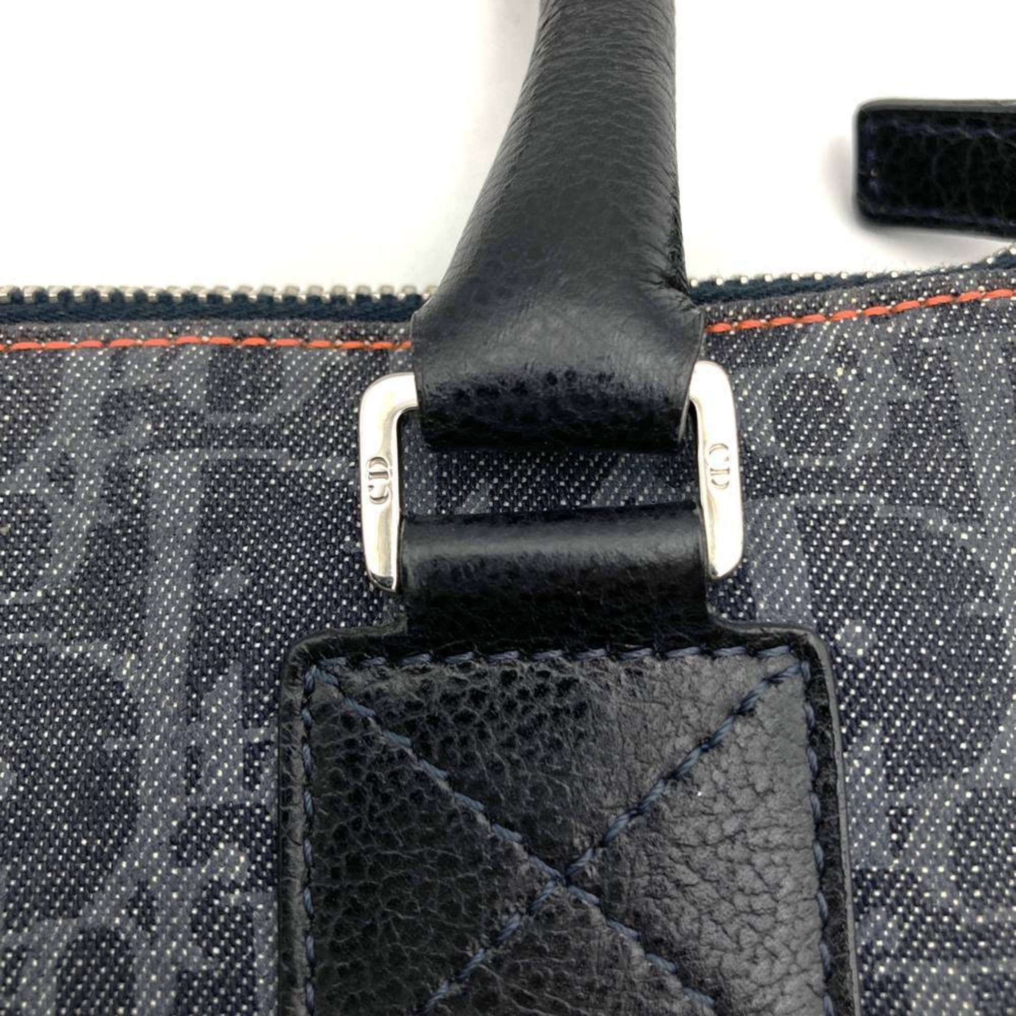 Dior Christian Dior Dior Flight Line Tote Bag Trotter Navy Orange Denim Leather Women's Size ONE SIZE - 13 Thumbnail