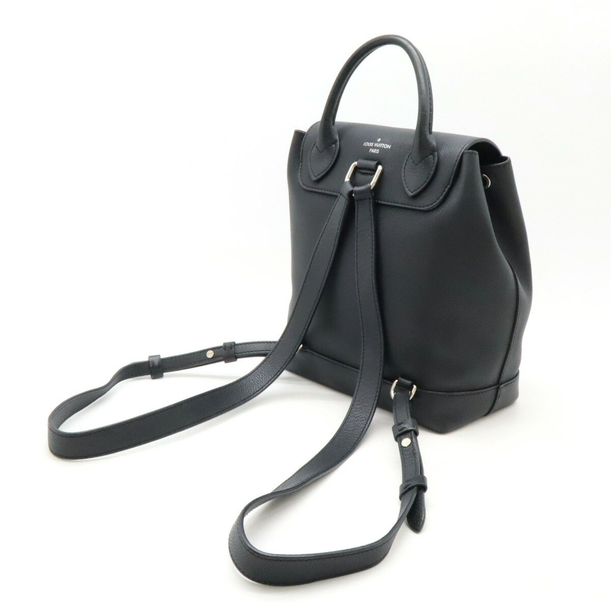 Louis Vuitton Lockme Backpack Turnlock Calf Leather Noir Black M41815
