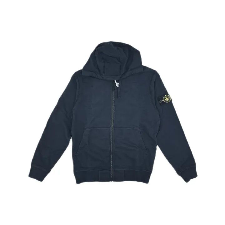 Stone Island Stone Island Blue Full-Zip Hoodie for Men Size US M / EU 48-50 / 2 - 2 Thumbnail