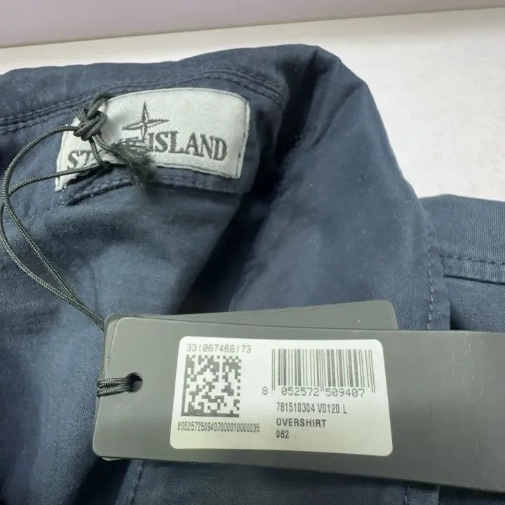 Stone Island Stone Island Midnight Blue Cotton Shirt Jacket Size US L / EU 52-54 / 3 - 7 Thumbnail