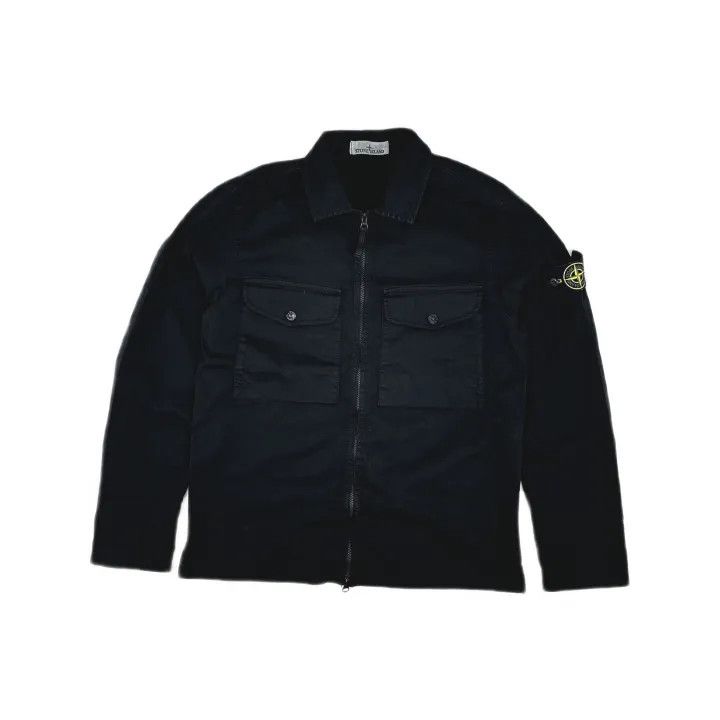 Stone Island Stone Island Black Logo Zip Long Sleeve Jacket Size US M / EU 48-50 / 2 - 2 Thumbnail
