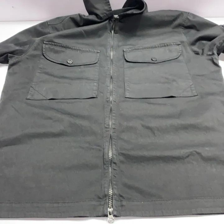 Stone Island Stone Island Black Logo Zip Long Sleeve Jacket Size US M / EU 48-50 / 2 - 11 Thumbnail