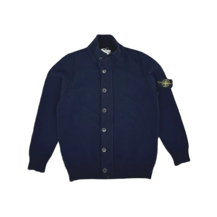 Stone Island Stone Island Navy Blue High Neck Knit Sweater Size US XL / EU 56 / 4 - 2 Thumbnail