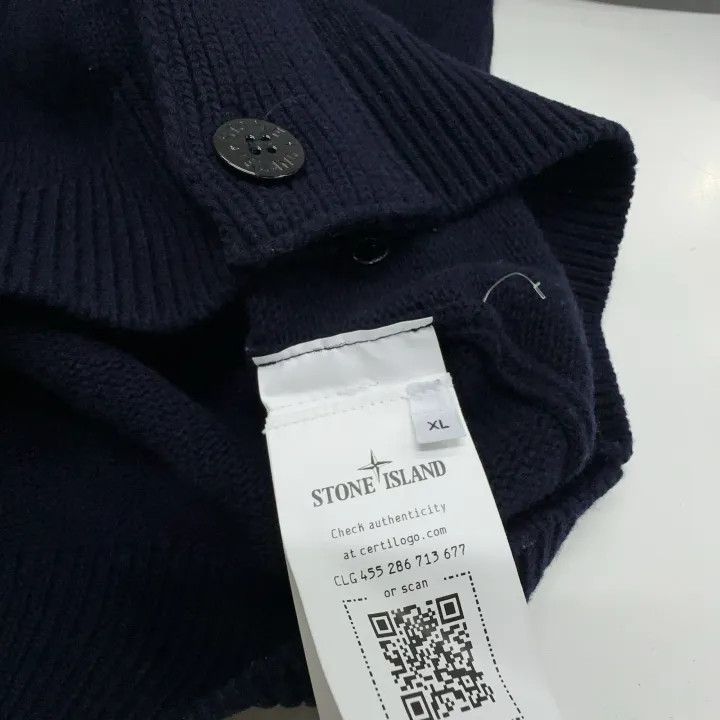 Stone Island Stone Island Navy Blue High Neck Knit Sweater Size US XL / EU 56 / 4 - 5 Thumbnail