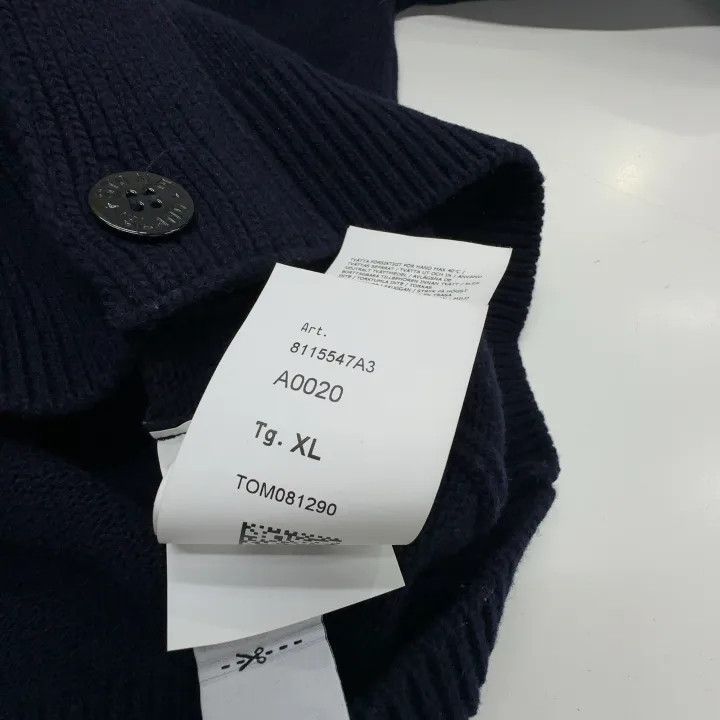 Stone Island Stone Island Navy Blue High Neck Knit Sweater Size US XL / EU 56 / 4 - 4 Thumbnail