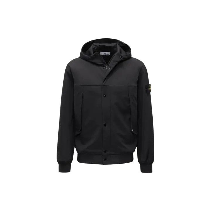 Stone Island Stone Island Black Hooded Soft Shell Jacket Size US M / EU 48-50 / 2 - 2 Thumbnail
