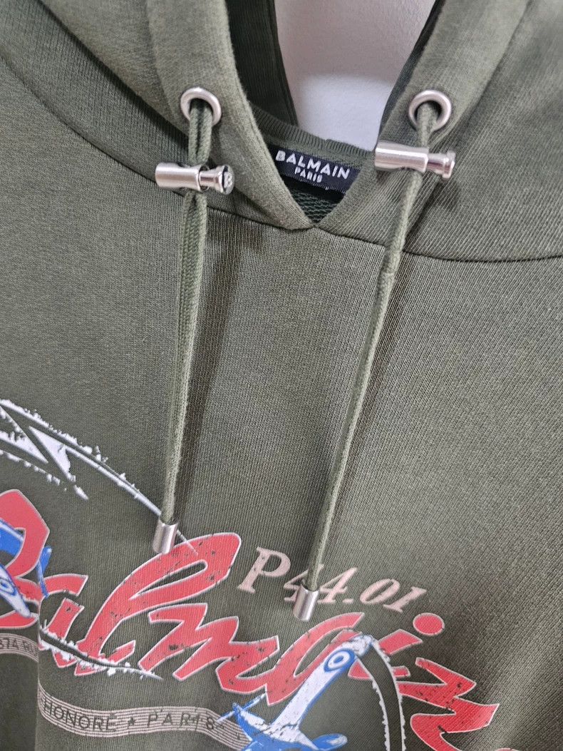 Balmain balmain green hooded sweatshirt with zipper-dmc Size US M / EU 48-50 / 2 - 5 Thumbnail