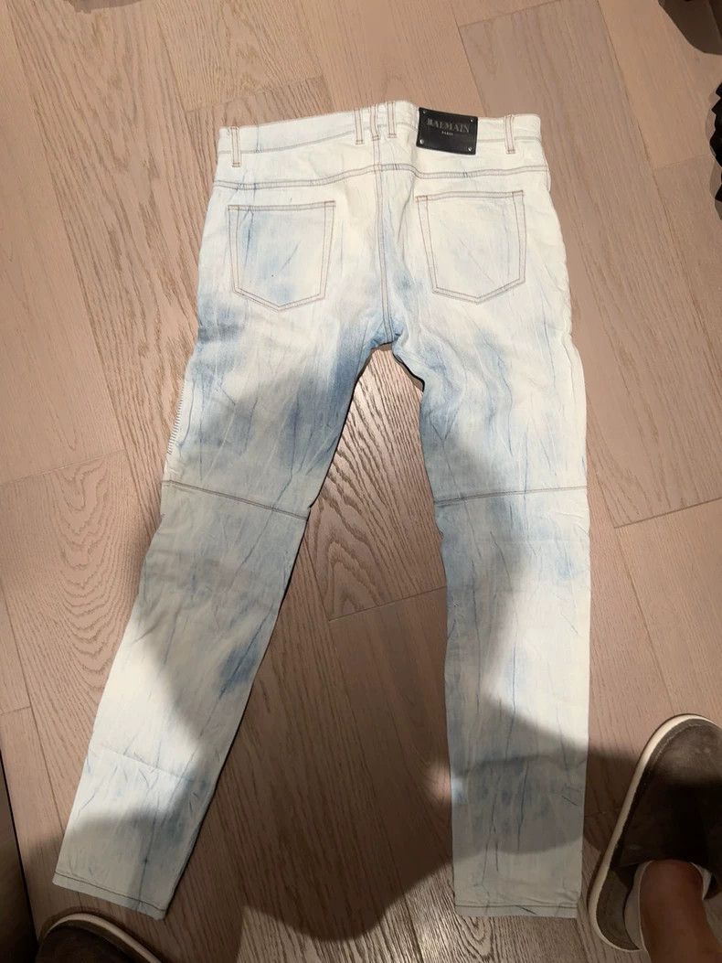 Balmain balmain white motorcycle denim pants size 33-dmc Size US 33 - 2 Thumbnail