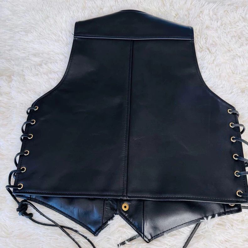 Kadoya black leather vest with gold buttons-dmc Size US M / EU 48-50 / 2 - 2 Thumbnail