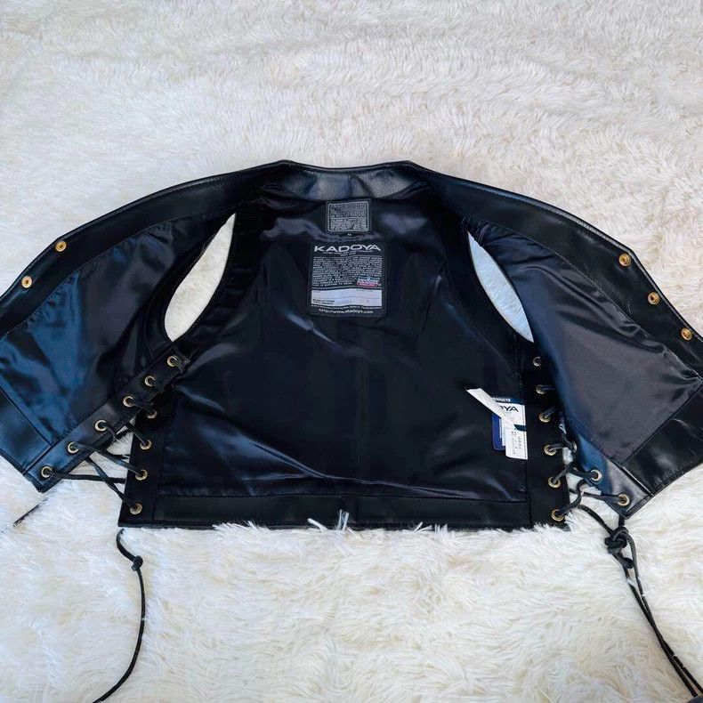 Kadoya black leather vest with gold buttons-dmc Size US M / EU 48-50 / 2 - 3 Thumbnail