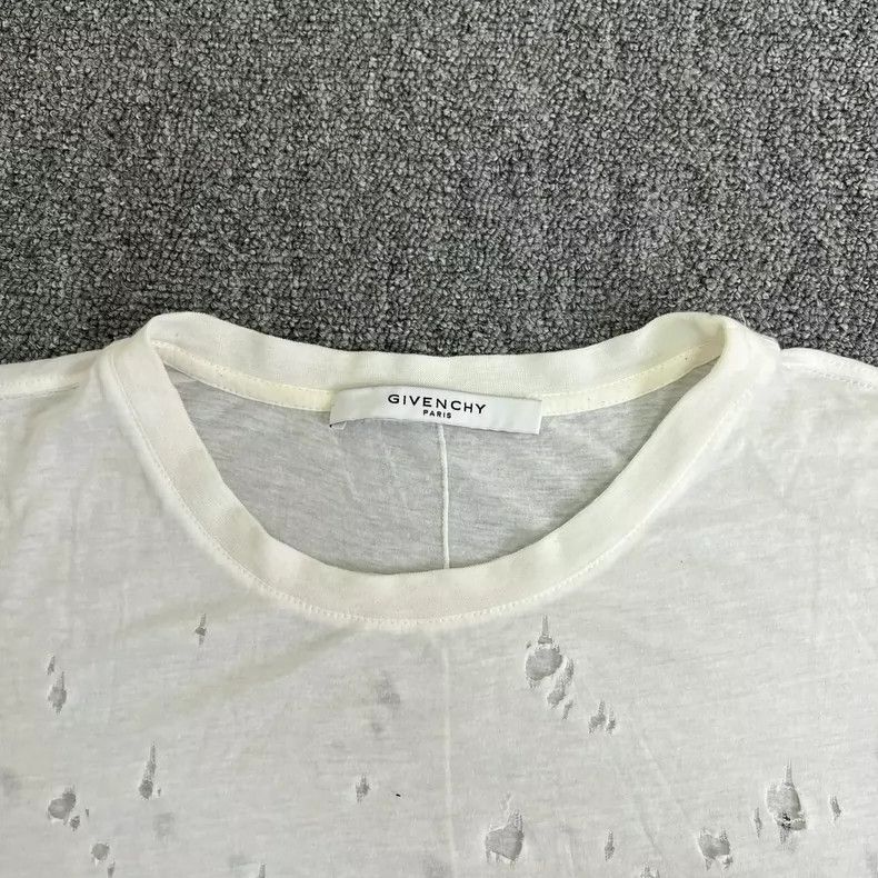 Givenchy givenchy white distressed short sleeve t-shirt-dmc Size US M / EU 48-50 / 2 - 4 Thumbnail