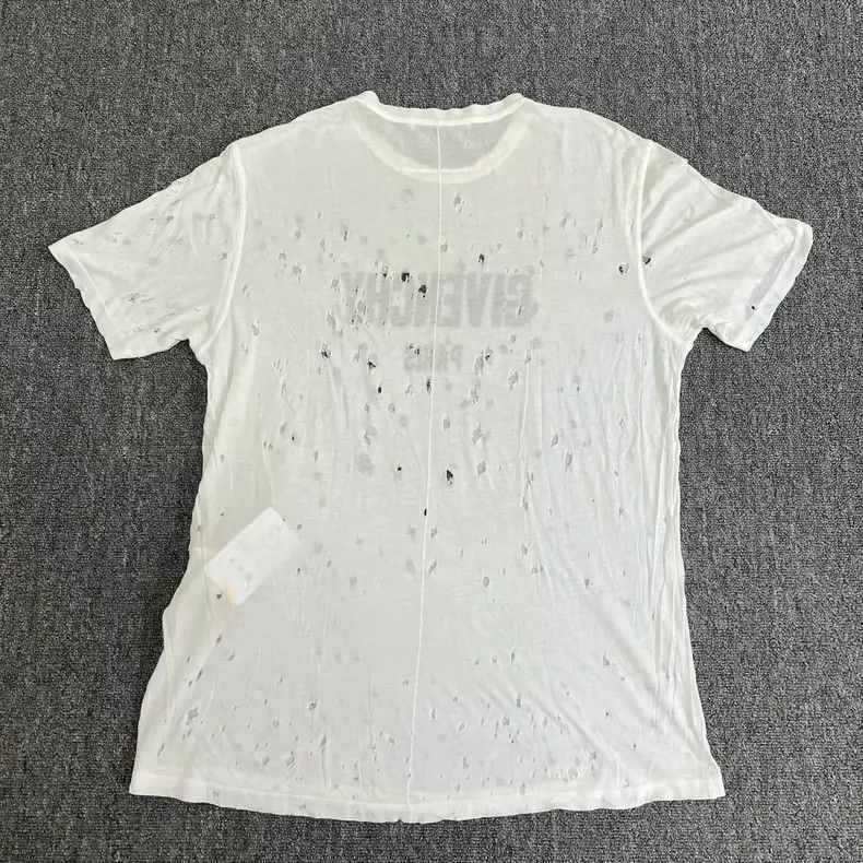 Givenchy givenchy white distressed short sleeve t-shirt-dmc Size US M / EU 48-50 / 2 - 2 Thumbnail