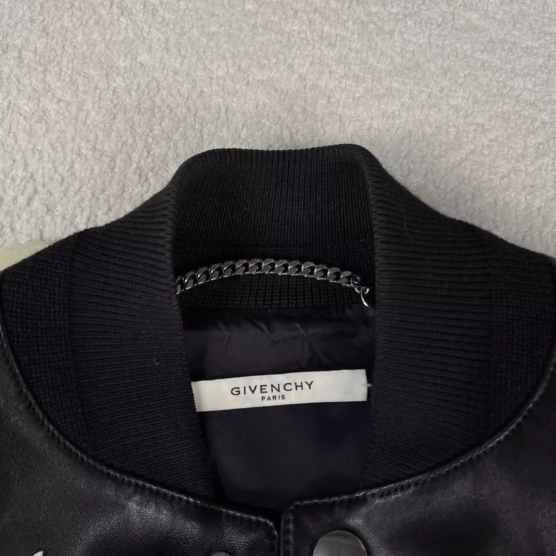 Givenchy Stars Leather Baseball Jacket-dmc