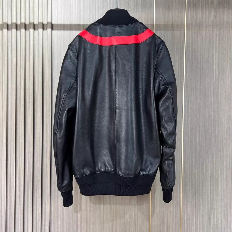Givenchy Stars Leather Baseball Jacket-dmc