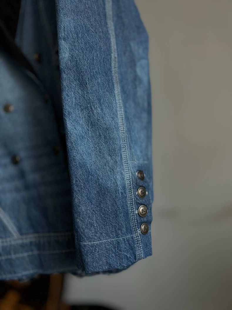 Greg Lauren unique greg lauren denim hunting jacket-dmc Size US M / EU 48-50 / 2 - 3 Thumbnail