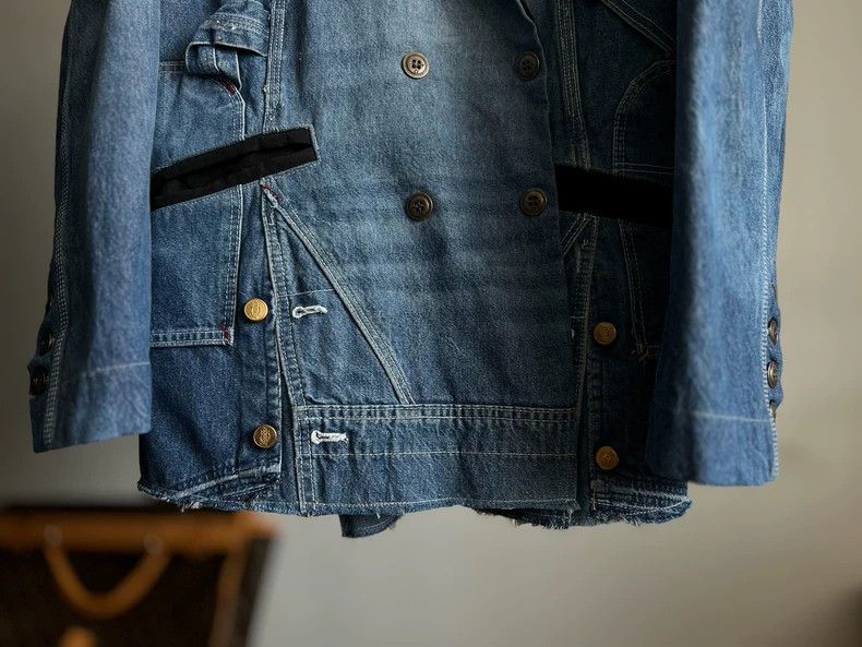 Greg Lauren unique greg lauren denim hunting jacket-dmc Size US M / EU 48-50 / 2 - 4 Thumbnail