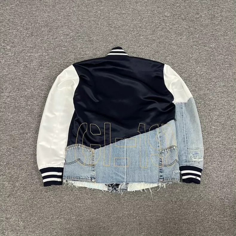 Greg Lauren Greg Lauren Patchwork Denim Baseball Jacket-dmc Size US M / EU 48-50 / 2 - 2 Thumbnail