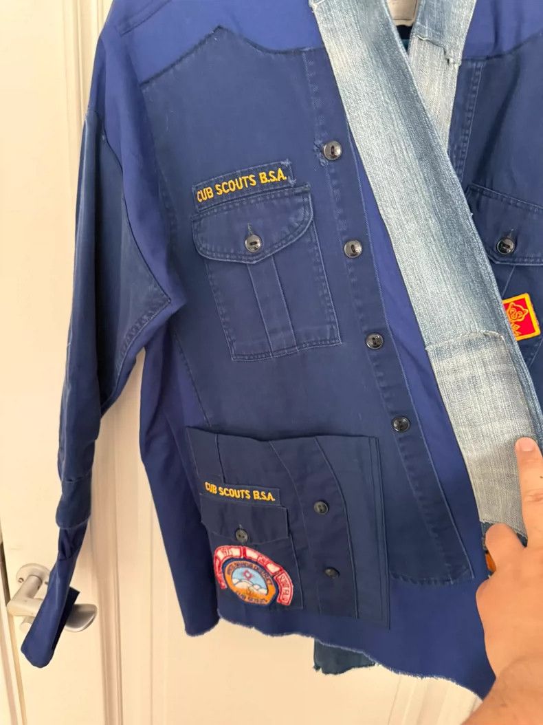 Greg Lauren greg lauren blue patchwork kimono jacket-dmc Size US M / EU 48-50 / 2 - 3 Thumbnail