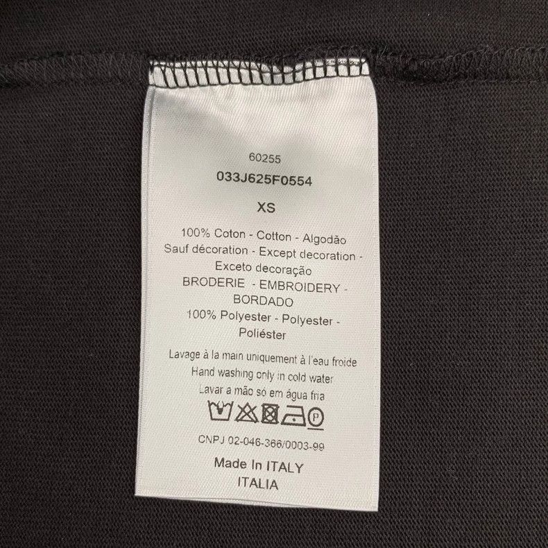 Dior black logo embroidered cotton t-shirt-dmc Size US XS / EU 42 / 0 - 8 Thumbnail