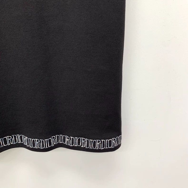 Dior black logo embroidered cotton t-shirt-dmc Size US XS / EU 42 / 0 - 4 Thumbnail