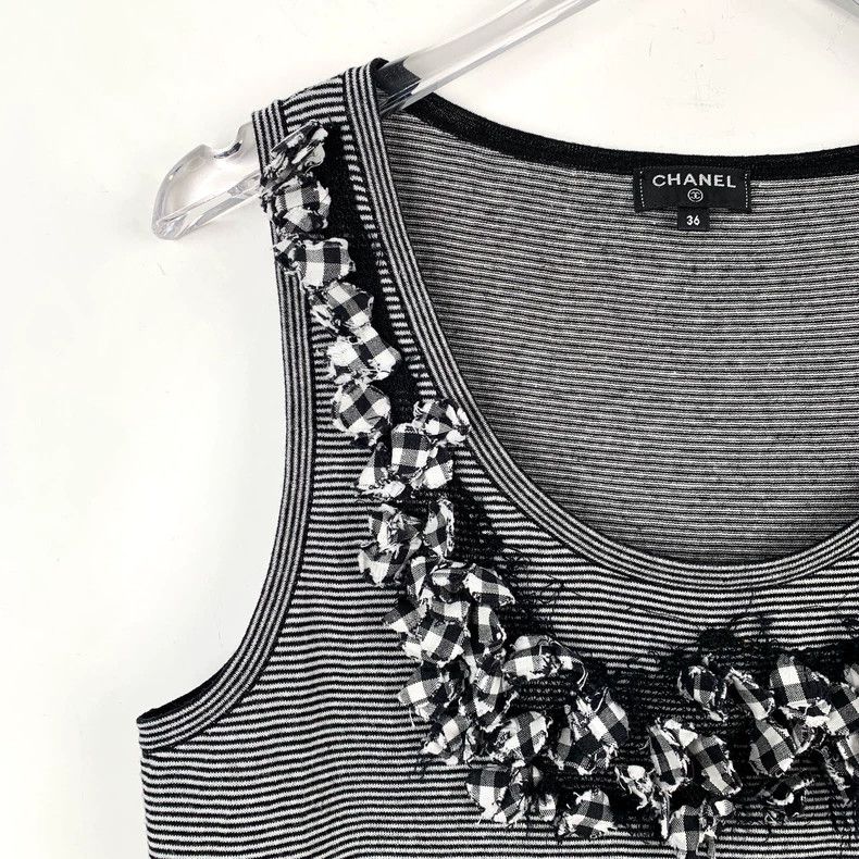Chanel Chanel Black and White Striped Sleeveless Top-dmc Size XS / US 0-2 / IT 36-38 - 3 Thumbnail
