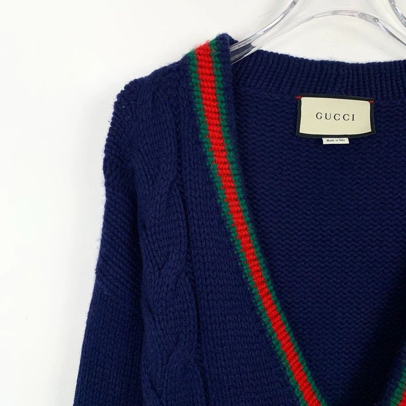Gucci Gucci Blue Wool Knit Cardigan Sweater-dmc Size US XS / EU 42 / 0 - 3 Thumbnail