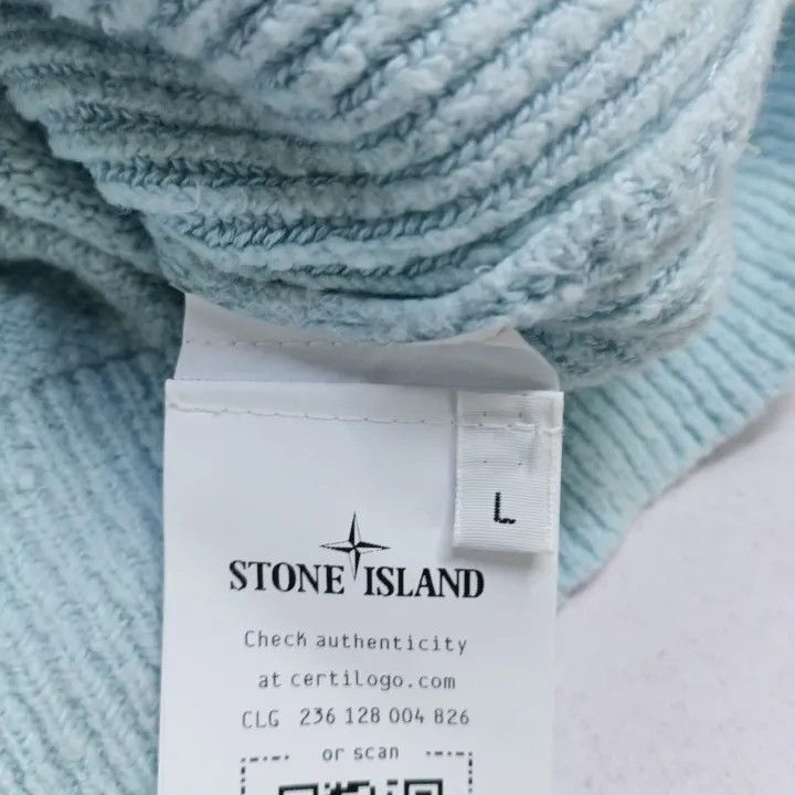 Stone Island Stone Island Blue Crew Neck Long Sleeve Sweater Size US L / EU 52-54 / 3 - 6 Thumbnail