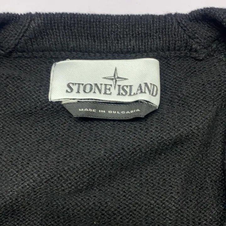 Stone Island Stone Island Black V-Neck Knit Sweater Size US M / EU 48-50 / 2 - 3 Thumbnail