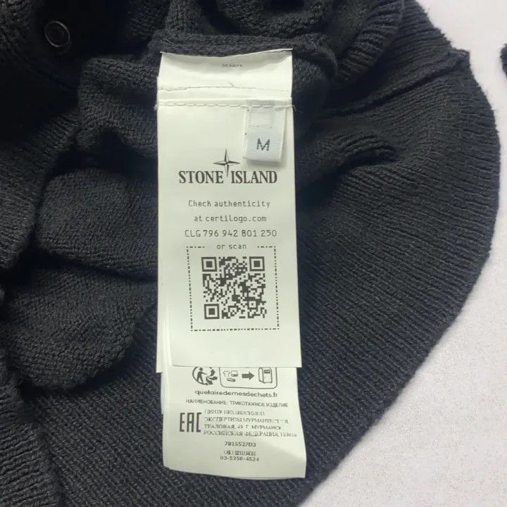Stone Island Stone Island Black V-Neck Knit Sweater Size US M / EU 48-50 / 2 - 4 Thumbnail