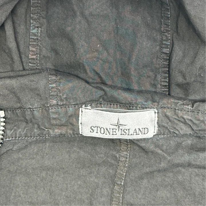 Stone Island Stone Island Black Hooded Zip Shirt Jacket Size US XL / EU 56 / 4 - 4 Thumbnail