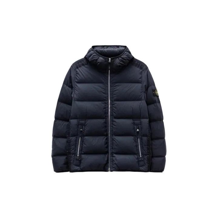 Stone Island Stone Island Navy Hooded Down Jacket Size US M / EU 48-50 / 2 - 2 Thumbnail