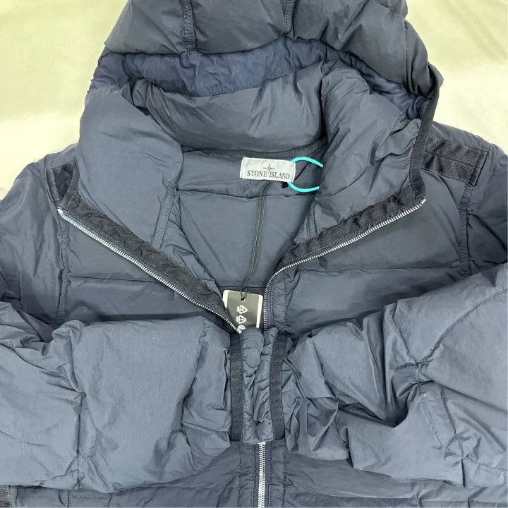 Stone Island Stone Island Navy Hooded Down Jacket Size US M / EU 48-50 / 2 - 6 Thumbnail