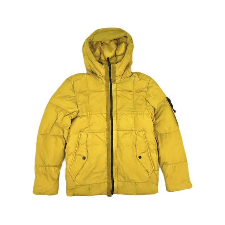 Stone Island Stone Island Yellow Logo Hooded Puffer Jacket Size US M / EU 48-50 / 2 - 2 Thumbnail