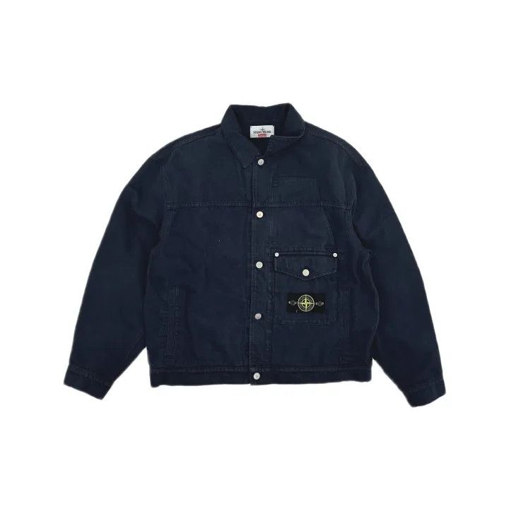 Stone Island Stone Island Blue Logo Denim Jacket Size US L / EU 52-54 / 3 - 2 Thumbnail
